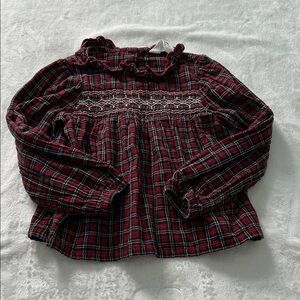 H&M Red Plaid Ruffle Blouse for Kids